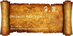 Holecz Mária névjegykártya